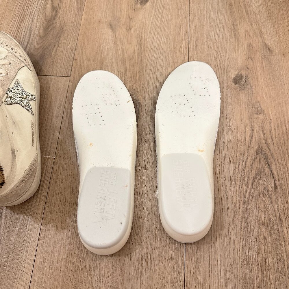 GOLDEN GOOSE Mid Star Sneaker (Women) in White/ Platinum/ Leo Size 9US / 39EU - Picture 9 of 15